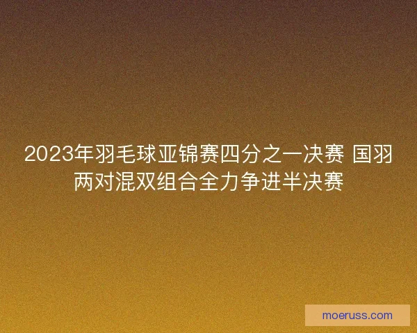 2023年羽毛球亚锦赛四分之一决赛 国羽两对混双组合全力争进半决赛