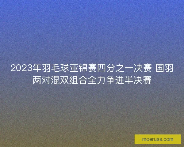 2023年羽毛球亚锦赛四分之一决赛 国羽两对混双组合全力争进半决赛